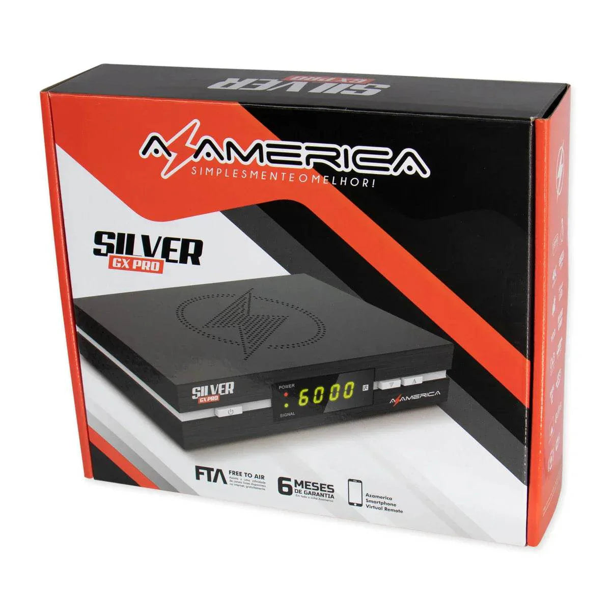 Receptor Azamerica Silver GX Pro 4K Ultra HD Wi-Fi ACM - Vai Veloz Comércio